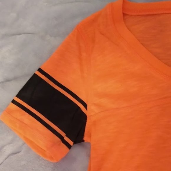 NEON RED V-neck T-Shirt - Picture 4 of 5